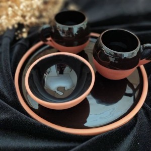 Turkish Coffee Sets - Handmade Coffe Cup Set -Organic clay- Hand made of organic mud cups-Turkish Pottery- Set of 2 cups