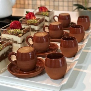 Handmade Coffee Set - 4 Cups and 4 Water Cups