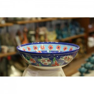 Turkish Iznik Design Ceramic Bowl-Classical Iznik-Hand Painted Turkish Pottery-Decorative Ceramic Bowl-12''/30cm