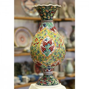 Handmade Turkish Ceramic Classic Iznik Design shops Tear Vase 40 cm - Navy