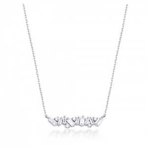 Baguette Silver Necklace