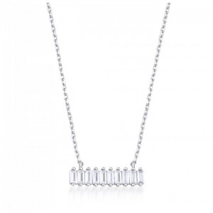 Baguette Silver Necklace