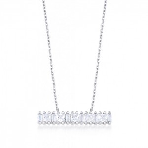 Baguette Silver Necklace