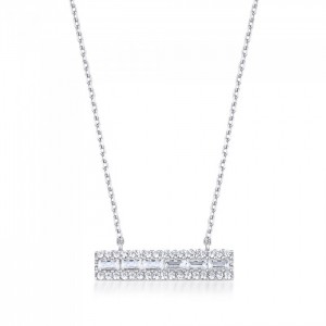 Baguette Silver Necklace