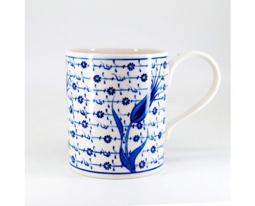 Handmade Porcelain Mug - Golden Horn and Tulip