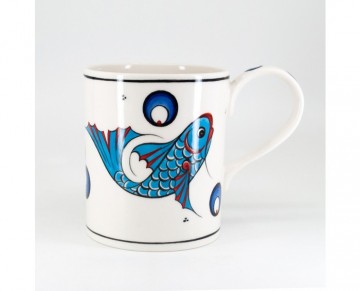 Handmade Porcelain Mug - Fish